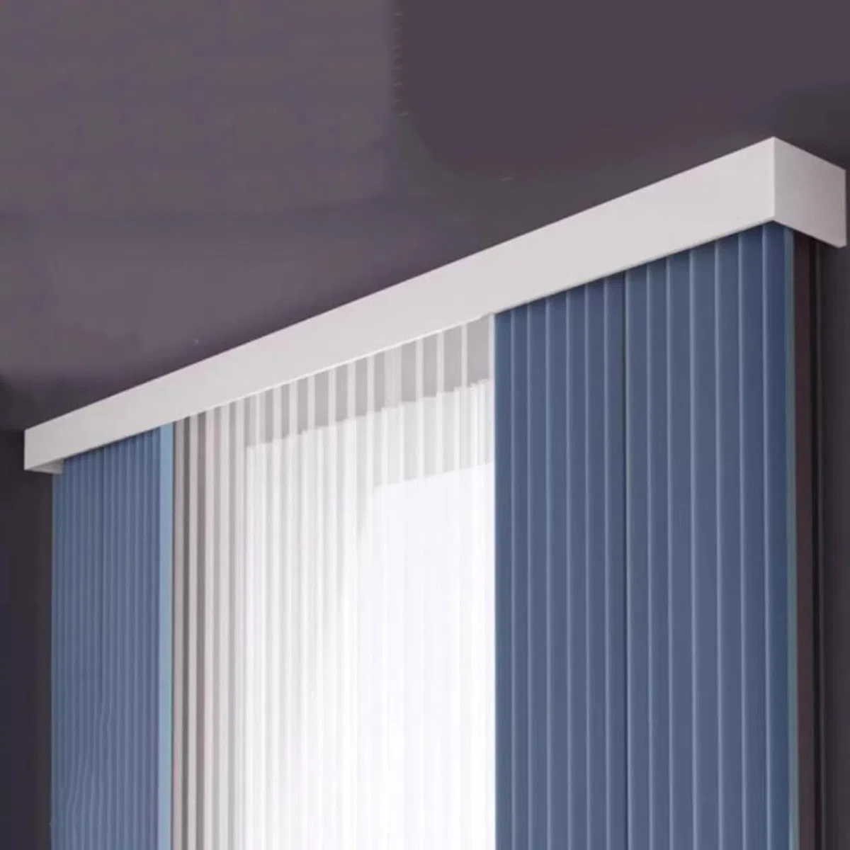 Generisch Gardinenschienensystem, 3-in-1 Doppelgardinenschienen-Set – Metallgardinenstange mit dekorativer Blende, individuelle Länge (1 m), ideal für Gardinen und Vorhän