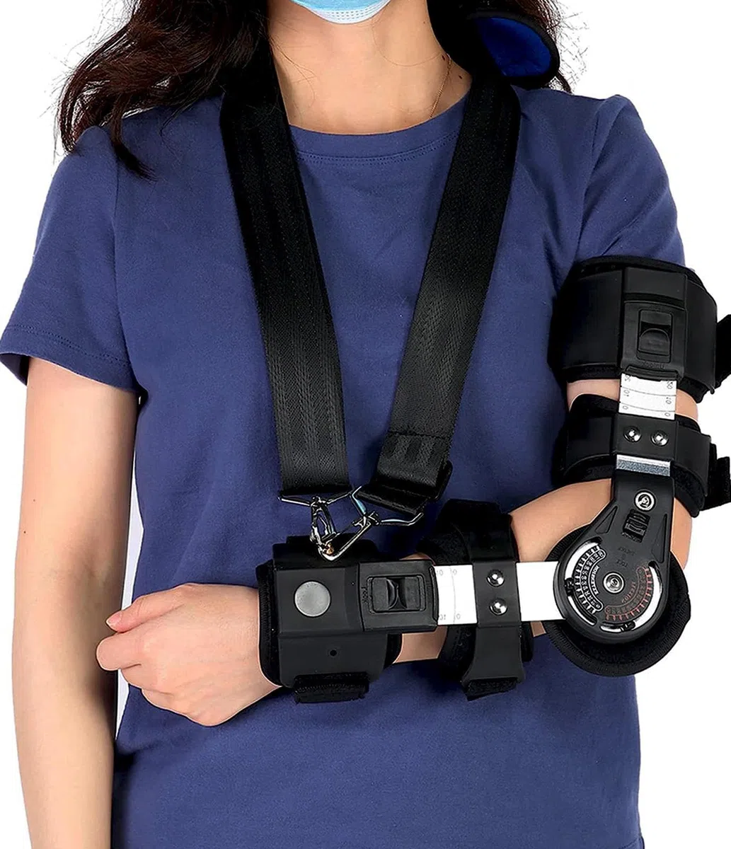 Ellbogenbandagen, Postoperative Ellenbogenorthese zur Stabilisierung und for Schutz des Gelenks, Links(Left)