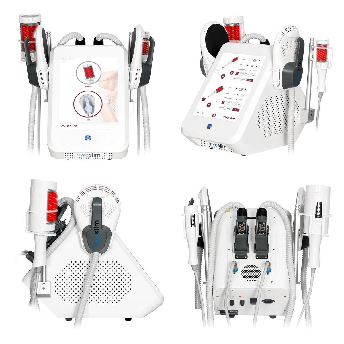 Myoslim Ems KöRperformungsgeräT,2-in-1 EMS & 360° Innenkugel-Roller Kosmetik Gerät mit 4 Arbeitsköpfen, Farb-Touch-Display, 6500W Leistung, CE & RoHS zertifiziert für Körperpflege im Salon und Zuhause