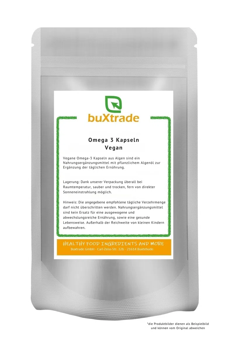 2kg | Omega 3 Kapseln Vegan | Algen | Softgel-Kapseln | Buxtrade
